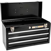 Boîte &agrave; outils portative, 20" la, 3 tiroirs, Noir Nassau Supply