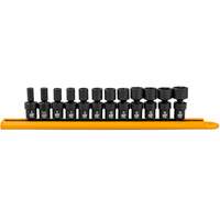 Jeu de 12 douilles m&eacute;triques flexibles universelles &agrave; chocs 1/4" &agrave; 6 pans Nassau Supply