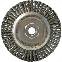 Wire Wheel Brushes, 4" Dia., 0.02" Fill, 5/8"-11 Arbor, Steel TT265 | Nassau Supply