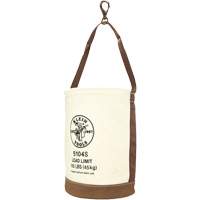 Sceau &agrave; fond en cuir, 17" h, Toile, Blanc Nassau Supply