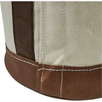 Sceau &agrave; fond en cuir, 17" h, Toile, Blanc Nassau Supply