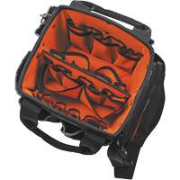 Tradesman Pro Tool Tote, Ballistic Nylon, 40 Pockets, Black/Orange Nassau Supply