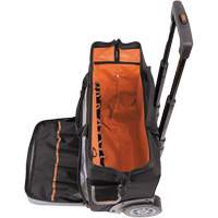 Tradesman Pro Rolling Tool Bag, Ballistic Polyester, 24 Pockets, Black/Orange Nassau Supply