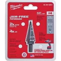 Foret &eacute;tag&eacute; no 4, 3/16" - 7/8", Incr&eacute;ments de 1/16", Acier rapide Nassau Supply