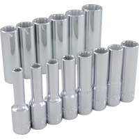 Jeu de douilles, 14 Mcx, Prise de 3/8", Profond Nassau Supply