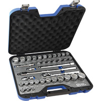 Jeu de douilles SAE et m&eacute;triques & accessoires, 38 Mcx, Prise de 1/2" Nassau Supply