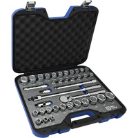 Jeu de douilles SAE et m&eacute;triques & accessoires, 38 Mcx, Prise de 1/2" Nassau Supply