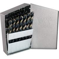 Jeu de forets courts T17HD &agrave; usage intensif ThunderBit Triumph avec indexe en m&eacute;tal, 29 morceaux, Acier rapide Nassau Supply