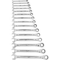 Ratcheting Wrench Set, Combination, 15 Pieces, Metric UAL993 | Nassau Supply