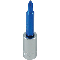 Douille tournevis &agrave; embout bleu, Phillips, #1, Prise 1/4" Nassau Supply