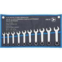 Stubby Wrench Sets, Combination, 10 Pieces, Metric UAW635 | Nassau Supply