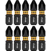 10-Piece FLEXTORQ&reg; Impact Driver Bit Set, Phillips, #2 Tip, 1/4" Drive Size, 1" Length Nassau Supply