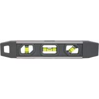 Torpedo Level, 9" L, Aluminum, 3 Vials, Magnetic Nassau Supply