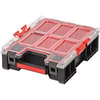 Arx&reg; Medium Tall Organizer with Bins, 10-2/5" x 14-3/10" x 4-1/5", Black Nassau Supply