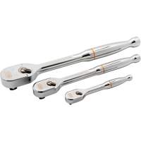1/4", 3/8" & 1/2" Drive 120XP Full Polish Teardrop Ratchet Set Nassau Supply