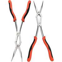 X2 Straight and Bent Long Nose Dual Material Plier Set, 2 Pieces Nassau Supply