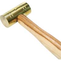 Brass Hammer with Hickory Handle, 1 lbs Head Weight, 11" L Nassau Supply
