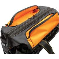 Sac &agrave; outils de 20" pour les professionnels, Nylon, 33 pochettes, Noir/Orange Nassau Supply