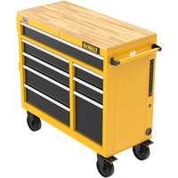 Postes de travail industriel mobile, 8 tiroirs, 40" la x Jaune Nassau Supply