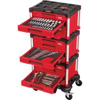 366-Piece Master Mechanics Hand Tool Set with PACKOUT Drawers & Dolly, 16-3/10" x 22-1/5" x 48-5/8", Black/Red Nassau Supply