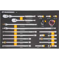 Ensemble d'outils &agrave; cliquet et d'entraînement 3/8" &agrave; 90 dents avec plateau de rangement en mousse Nassau Supply