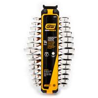 Jeu de cl&eacute;s courtes &agrave; 12 pans et 72 dents, Combinaison &agrave; cliquet, 14 morceaux, Imp&eacute;rial et m&eacute;trique Nassau Supply