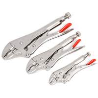 Curved Jaw Locking Pliers with Wire Cutter Set, 3 Pieces Nassau Supply