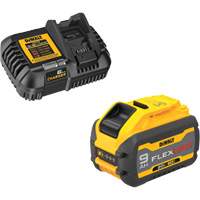 MAX FLEXVOLT Battery & Charger Kit, Lithium-Ion, 20 V/60 V, 9 Ah Nassau Supply