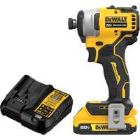 Ensemble tournevis &agrave; chocs sans fil et sans balai ATOMIC COMPACT SERIES MAX*, 1/4", 1700 lb-po Couple max., 20 V, Lithium-ion Nassau Supply