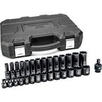 Jeu de douilles m&eacute;triques &agrave; 6 pans, 29 Mcx, Chocs, Prise de 3/8", Profond Nassau Supply