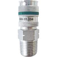 QUIKSILVER Ultraflo 7.8 mm Quick Coupler, Zinc-Plated Steel, 1/2", Male NPT, 362 PSI Nassau Supply