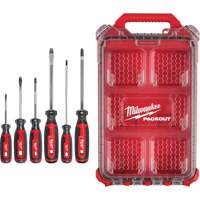 Cushion Grip Screwdrivers Set with PACKOUT Low-Profile Compact Organizer, 6 Pcs. Nassau Supply
