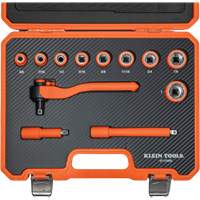 Insulated Ratchet & Socket Set with Case, 1000 V, 12 Pcs Nassau Supply