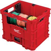 PACKOUT Wire Pulling XL Crate, 15-3/4" x 18-5/8" x 15", Black/Red Nassau Supply