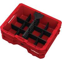 PACKOUT Low-Profile Crate, 15" x 18-5/8" x 6-5/8", Black/Red Nassau Supply