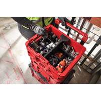 PACKOUT Low-Profile Crate, 15" x 18-5/8" x 6-5/8", Black/Red Nassau Supply