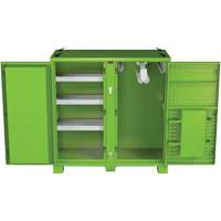 Ventilated Onsite PPE Storage Cabinet, Steel, High-Visibility Lime Green Nassau Supply
