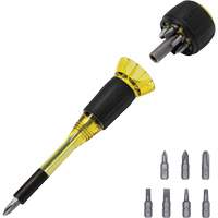 8-in-1 Tru-Grip Screwdriver with Stubby, 6-57/100" L, Plastic Handle Nassau Supply