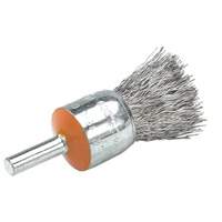 Mounted End Brush with Crimped Wires, 3/4", 0.014" Fill, 1/4" Shank UE864 | Nassau Supply
