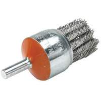 Mounted Knot-Twisted Wire Brush, 1-1/8" Dia., 0.02" Wire Dia., 1/4" Shank Nassau Supply