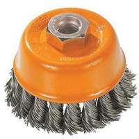 Knot-Twisted Wire Cup Brush, 3" Dia. x M10x1.25 Arbor UE886 | Nassau Supply