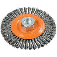 Stringer Bead Knotted Wire Brush, 4-1/2" Dia., 0.02" Fill, 5/8"-11 Arbor, Steel UE919 | Nassau Supply