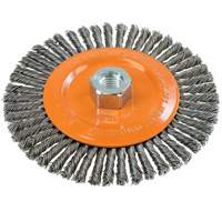 Stringer Bead Knotted Wire Brush, 6" Dia., 0.02" Fill, 5/8"-11 Arbor, Steel UE926 | Nassau Supply