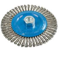 Knot-Twisted Stringer Bead Wire Wheel, 6" Dia., 0.02" Fill, 5/8"-11 Arbor, Aluminum/Stainless Steel UE927 | Nassau Supply