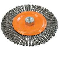 Stringer Bead Knotted Wire Brush, 6-7/8" Dia., 0.02" Fill, 5/8"-11 Arbor, Steel UE928 | Nassau Supply
