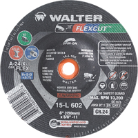 Flexcut™ Depressed Centre Grinding Wheels, 6", 24 Grit, Aluminum Oxide, 5/8"-11, 10200 RPM, Type 29 UG128 | Nassau Supply