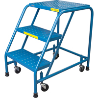 Escabeau roulant, 3 marches, Largeur de la marche 18", Hauteur de la plateforme 28", Acier Nassau Supply