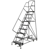 All Directional Rolling Ladder, 9 Steps, 24" Step Width, 90" Platform Height, Steel VC542 | Nassau Supply