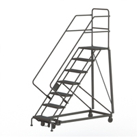 Heavy Duty Safety Slope Ladder, 7 Steps, Perforated, 50° Incline, 70" High VC575 | Nassau Supply
