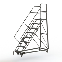 Heavy Duty Safety Slope Ladder, 8 Steps, Perforated, 50° Incline, 80" High VC576 | Nassau Supply